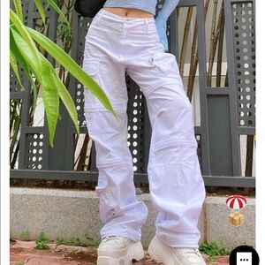 White cargo pants